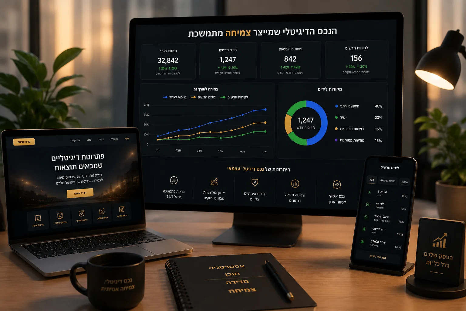 נכס דיגיטלי עצמאי שמייצר תנועה, פניות, מדידה וצמיחה עסקית לאורך זמן